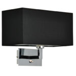 Απλίκα 1xE27 με Μαύρο Υφασμάτινο Αμπαζούρ ACA DECOR   – V29232WBC