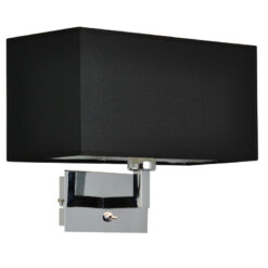 Απλίκα 1xE27 με Μαύρο Υφασμάτινο Αμπαζούρ ACA DECOR – V29232WBC