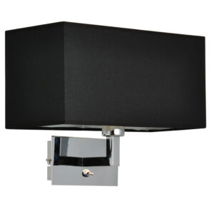 Απλίκα 1xE27 με Μαύρο Υφασμάτινο Αμπαζούρ ACA DECOR   – V29232WBC