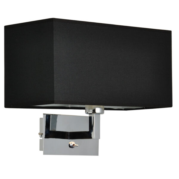 Απλίκα 1xE27 με Μαύρο Υφασμάτινο Αμπαζούρ ACA DECOR   – V29232WBC