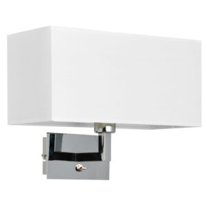 Απλίκα 1xE27 με Λευκό Υφασμάτινο Αμπαζούρ ACA DECOR   – V29232WWC