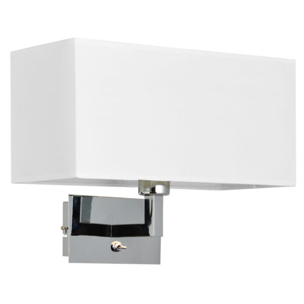 Απλίκα 1xE27 με Λευκό Υφασμάτινο Αμπαζούρ ACA DECOR   – V29232WWC