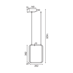 ΚΡΕΜΑΣΤΟ ΦΩΤΙΣΤΙΚΟ LED 15W 3000K 1390LM ΜΑΥΡΟ ΜΕΤΑΛΛΙΚΟ 26X14XH142CM SYMETRIA ACA DECOR – V30LEDP26BK