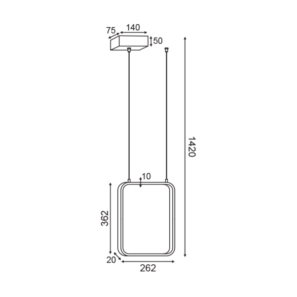 ΚΡΕΜΑΣΤΟ ΦΩΤΙΣΤΙΚΟ LED 15W 3000K 1390LM ΛΕΥΚΟ ΜΕΤΑΛΛΙΚΟ 26X14XH142CM SYMETRIA ACA DECOR – V30LEDP26WH