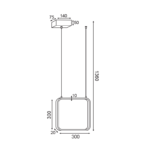 ΚΡΕΜΑΣΤΟ ΦΩΤΙΣΤΙΚΟ LED 14W 3000K 1330LM ΜΑΥΡΟ ΜΕΤΑΛΛΙΚΟ 30X14XH136CM SYMETRIA ACA DECOR – V30LEDP30BK