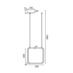 ΚΡΕΜΑΣΤΟ ΦΩΤΙΣΤΙΚΟ LED 14W 3000K 1330LM ΜΑΥΡΟ ΜΕΤΑΛΛΙΚΟ 30X14XH136CM SYMETRIA ACA DECOR – V30LEDP30BK