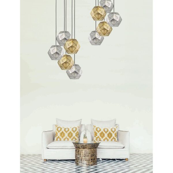 Κρεμαστό Φωτιστικό 1XE27 Μεταλλικό Χρώμιο Ανοξείδωτο Διάτρητο  ACA DECOR   – V35029CH