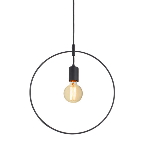 Κρεμαστό Φωτιστικό 1xΕ27 Μεταλλικό Μαύρο Κύκλος Φ360 ACA DECOR – V35181BK