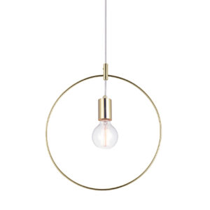 Κρεμαστό Φωτιστικό 1ΧΕ27 Μεταλλικό Ορείχαλκος Κύκλος Φ350 ACA DECOR  – V35181BS