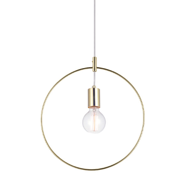 Κρεμαστό Φωτιστικό 1ΧΕ27 Μεταλλικό Ορείχαλκος Κύκλος Φ350 ACA DECOR  – V35181BS