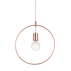 Κρεμαστό Φωτιστικό 1ΧΕ27 Μεταλλικό Χάλκινο Κύκλος Φ350 ACA DECOR   – V35181CP