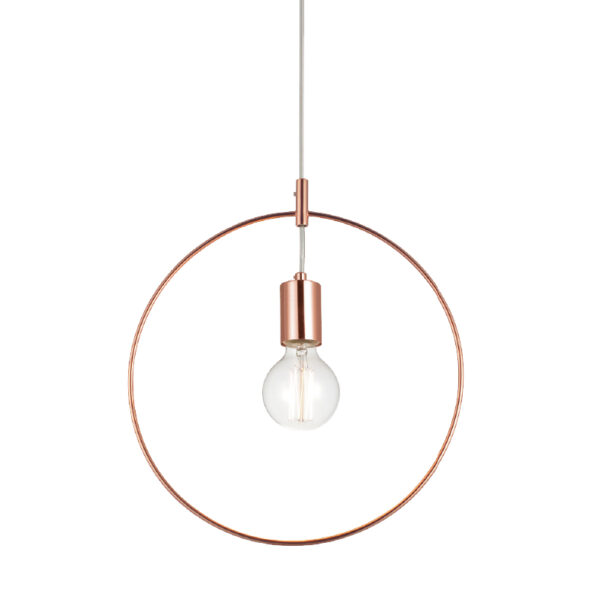 Κρεμαστό Φωτιστικό 1ΧΕ27 Μεταλλικό Χάλκινο Κύκλος Φ350 ACA DECOR   – V35181CP