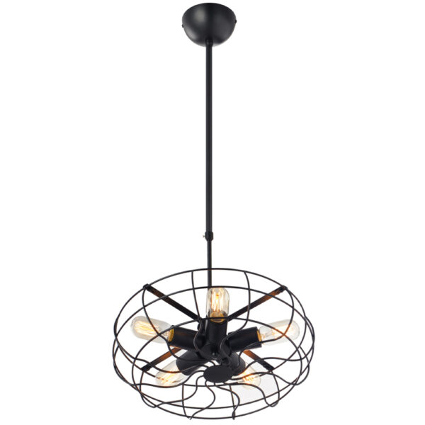 Κρεμαστό Φωτιστικό 5xΕ27 Μεταλλικό Πλέγμα Μαύρο Φ410 ACA DECOR – V352715P