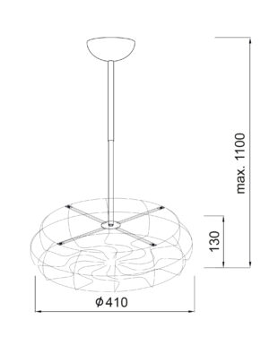 Κρεμαστό Φωτιστικό 5xΕ27 Μεταλλικό Πλέγμα Μαύρο Φ410 ACA DECOR – V352715P