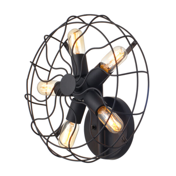 Φωτιστικό Τοίχου Απλίκα 5xΕ27 Μεταλλική Μαύρη Φ410 ACA DECOR – V352715W