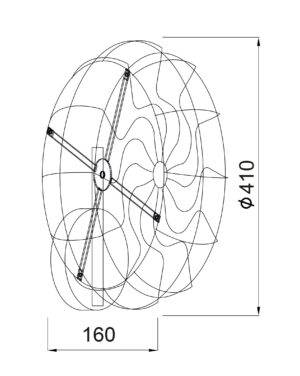 Φωτιστικό Τοίχου Απλίκα 5xΕ27 Μεταλλική Μαύρη Φ410 ACA DECOR – V352715W