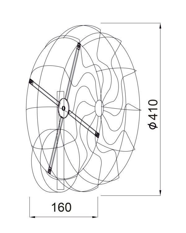 Φωτιστικό Τοίχου Απλίκα 5xΕ27 Μεταλλική Μαύρη Φ410 ACA DECOR – V352715W