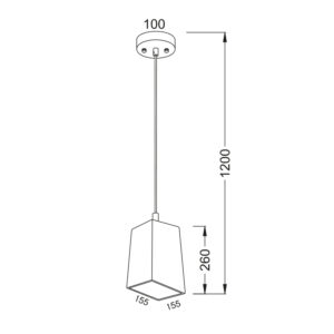 Κρεμαστό Φωτιστικό 1ΧΕ27 Τσιμέντο Ασύμμετρο ACA DECOR   – V35352