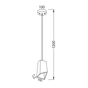 Κρεμαστό Φωτιστικό 1ΧΕ27 Τσιμέντο Ασύμμετρο  ACA DECOR   – V35353