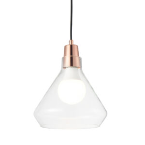 Κρεμαστό Φωτιστικό 1ΧΕ27 Γυαλί+Χάλκινο Μεταλλικό Φ240 ACA DECOR   – V36035RG