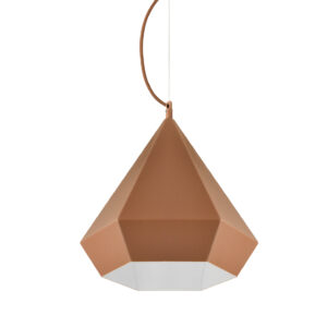 Κρεμαστό Φωτιστικό 1ΧΕ27 Μεταλλικό Καφέ Πολύγωνο Φ320 ACA DECOR   – V36049LB
