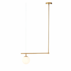 ACA DECOR   κρεμαστό φωτιστικό vintage σε ορείχαλκο-λευκό , V360501P