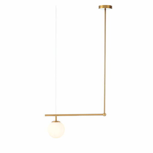 ACA DECOR   κρεμαστό φωτιστικό vintage σε ορείχαλκο-λευκό , V360501P