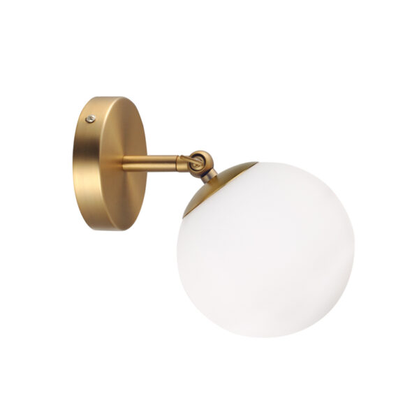 Επιτοίχιο Φωτιστικό 1ΧΕ27 Μεταλλικό Ορείχαλκος +Οπαλ Γυαλί ACA DECOR   – V360501W