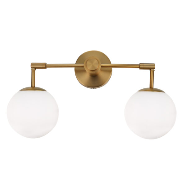 Επιτοίχιο Φωτιστικό 2ΧΕ27 Ορείχαλκο Μεταλλικό+ΟΠΑΛ Γυαλί ACA DECOR    – V360502W