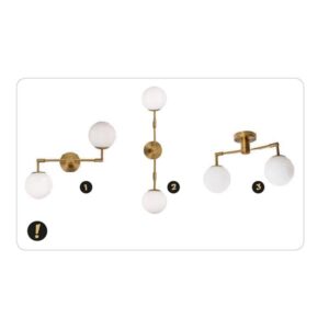 Επιτοίχιο Φωτιστικό 2ΧΕ27 Ορείχαλκο Μεταλλικό+ΟΠΑΛ Γυαλί ACA DECOR    – V360502W