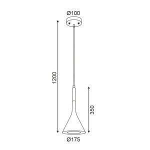 Κρεμαστό Φωτιστικό 1ΧΕ14 Τσιμέντο Μαύρο+Μαύρο Ξύλο  Φ175 ACA DECOR   – V36174BK
