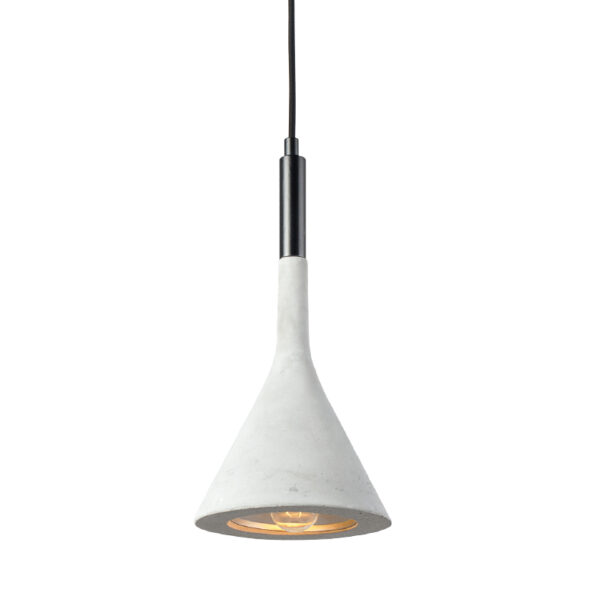 Κρεμαστό Φωτιστικό 1ΧΕ14 Τσιμέντο+Μαύρο Ξύλο Φ175 ACA DECOR   – V36174CE