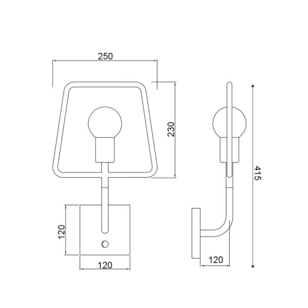 Επιτοίχιο Φωτιστικό 1ΧΕ27 Μαύρο Μεταλλικό ACA DECOR    – V362491WB