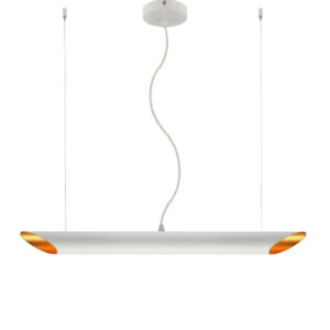 Κρεμαστό Φωτιστικό 2ΧGU10 Μεταλλικό Λευκό+Χρυσό ACA DECOR  – V362952PWG