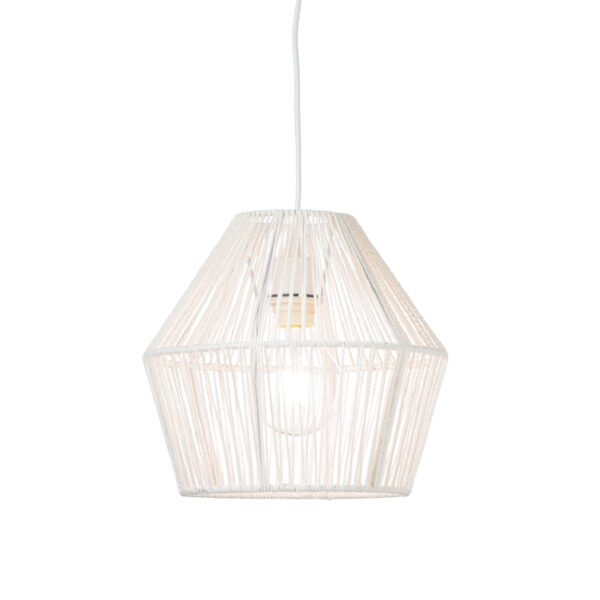 Κρεμαστό Φωτιστικό 1ΧΕ27 Σχοινί Λευκό Φ300 ACA DECOR   – V36319