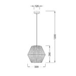 Κρεμαστό Φωτιστικό 1ΧΕ27 Σχοινί Λευκό Φ300 ACA DECOR   – V36319