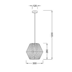 Κρεμαστό Φωτιστικό 1ΧΕ27 Σχοινί Λευκό Φ300 ACA DECOR   – V36319
