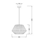 Κρεμαστό Φωτιστικό 1ΧΕ27 Σχοινί Λευκό Φ495 ACA DECOR  – V36320