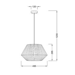 Κρεμαστό Φωτιστικό 1ΧΕ27 Σχοινί Λευκό Φ495 ACA DECOR  – V36320