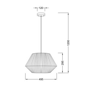 Κρεμαστό Φωτιστικό 1ΧΕ27 Σχοινί Λευκό Φ495 ACA DECOR  – V36320