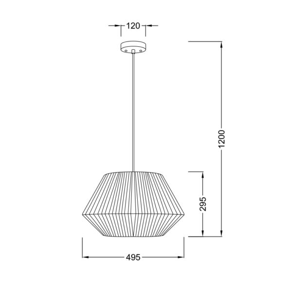 Κρεμαστό Φωτιστικό 1ΧΕ27 Σχοινί Λευκό Φ495 ACA DECOR  – V36320