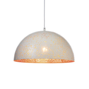 Κρεμαστό Φωτιστικό 1ΧΕ27 Μεταλλικό Λευκό Ορείχαλκος ACA DECOR  – V363381PWG