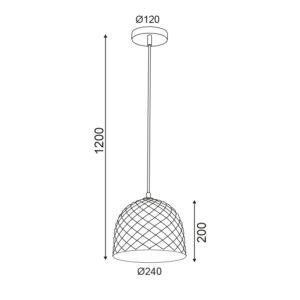 Κρεμαστό Φωτιστικό 1ΧΕ27 Γυαλί Χρώμιο Πολυγωνικό Φ240 ACA DECOR   – V36352CH