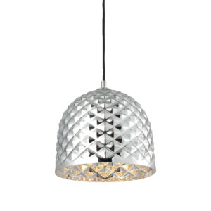 Κρεμαστό Φωτιστικό 1ΧΕ27 Γυαλί Χρώμιο Πολυγωνικό Φ240 ACA DECOR   – V36352CH