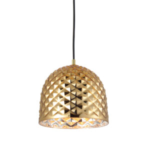 Κρεμαστό Φωτιστικό 1ΧΕ27 Γυαλί Ορειχάλκινο Πολυγωνικό Φ240 ACA DECOR   – V36352PB