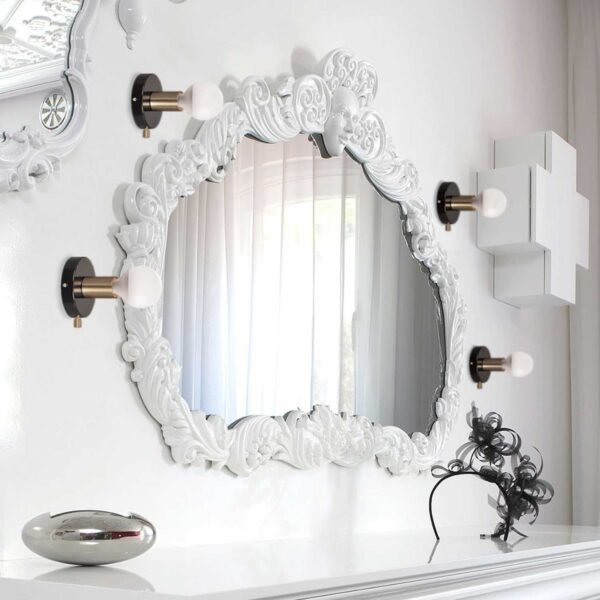 Επιτοίχιο Φωτιστικό 1ΧΕ27 Μεταλλικό Μαύρο + Ορείχαλκος  Φ120 ACA DECOR   – V36382BP