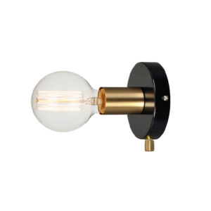 Επιτοίχιο Φωτιστικό 1ΧΕ27 Μεταλλικό Μαύρο + Ορείχαλκος  Φ120 ACA DECOR   – V36382BP