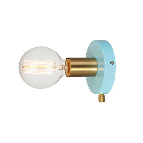 Επιτοίχιο Φωτιστικό 1ΧΕ27 Μεταλλικό Τιρκουαζ +Ορείχαλκος Φ120 ACA DECOR   – V36382MB