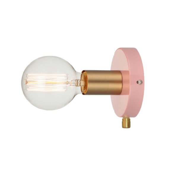 Επιτοίχιο Φωτιστικό 1ΧΕ27 Μεταλλικό Ροζ + Ορείχαλκος Φ120 ACA DECOR  – V36382PB