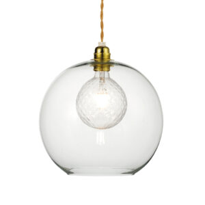 Κρεμαστό Φωτιστικό 1ΧΕ27 Διάφανο Γυαλί Φ300 Χρυσή Ανάρτηση ACA DECOR  – V3643330CL